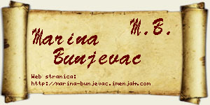 Marina Bunjevac vizit kartica